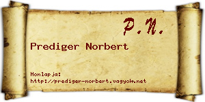 Prediger Norbert névjegykártya